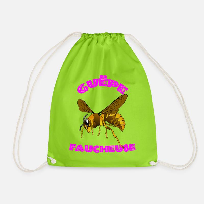 Vector Reaper Wespe – Rosa Bogendesign - Turnbeutel - Neongrün