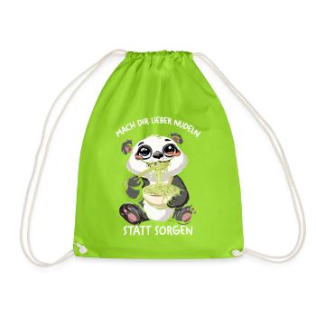 Panda Nudeln: Sorgen Adé - Turnbeutel - Neongrün - Vorne