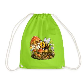 abeille, apiculteur, nid d’abeille, fleurs, insecte des prairies, - Sac de sport léger - vert néon - Devant