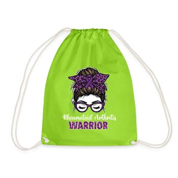Rheumatoid Arthritis Warrior RA Awareness - Drawstring Bag - neon green - Front