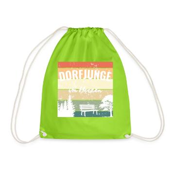 Dorfjunge im Herzen Vintage Heimat - Turnbeutel - Neongrün - Vorne