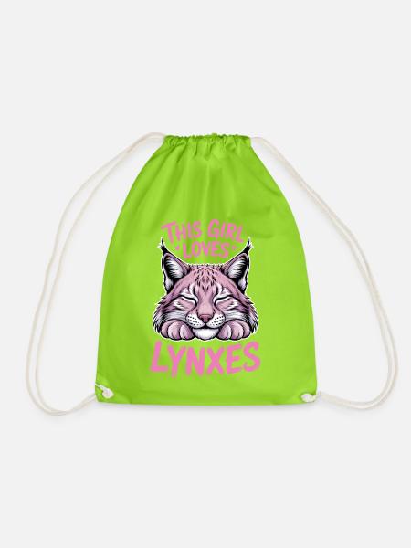 Luchs Sprüche Luchse Mädchen Lustig Luchs Geschenk - Turnbeutel - Neongrün