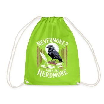 Nerdmore Raven sur les livres - Sac de sport léger - vert néon - Devant