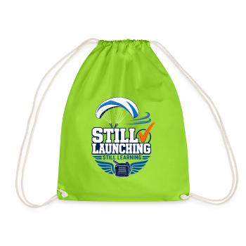Premier schéma en solo en parapente, toujours en cours de lancement - Sac de sport léger - vert néon - Devant