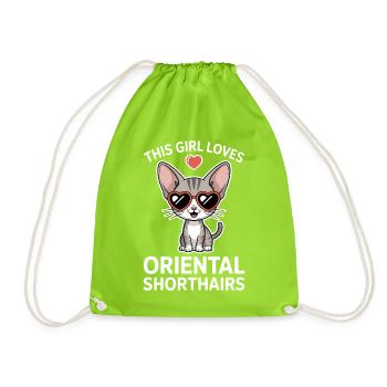 Cadeau de chat en plaisanterie sur les expressions orientales à poil court - Sac de sport léger - vert néon - Devant