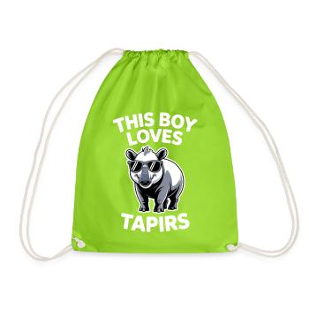 Dictons de tapir Tapir Drôle de cadeau de tapir - Sac de sport léger - vert néon - Devant