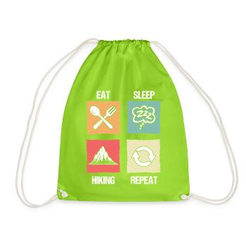 Hiking Mountain Trail Backpacking Outdoors Poaching - Drawstring Bag - neon green - Front