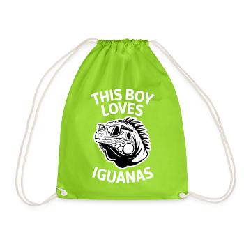 Leguane Sprüche Leguane Lustiges Leguane Geschenk  - Turnbeutel - Neongrün - Vorne