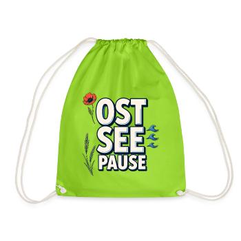 Vague et fleurs côtières de la mer Baltique - Sac de sport léger - vert néon - Devant