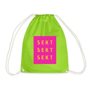 Sekt Dreifach Neon Pink - Turnbeutel - Neongrün - Vorne