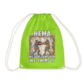 HEMA, Middle Ages & Knights' Tournaments HEMA Gift - Drawstring Bag - neon green - Front