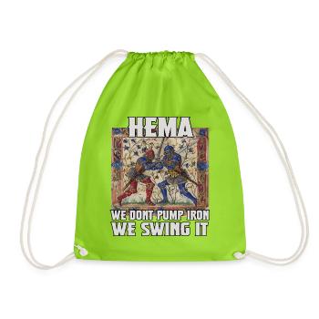 Chasseurs HEMA : Escrime historique et chevalerie - Sac de sport léger - vert néon - Devant