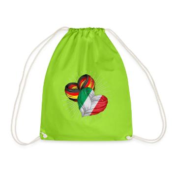 Amitié entre les drapeaux allemands - Sac de sport léger - vert néon - Devant