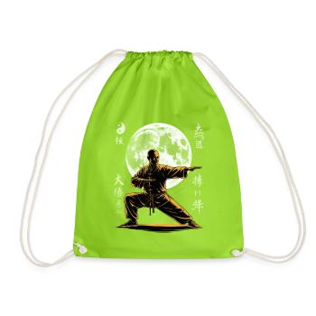 Tai Chi Zen Meditation – Chi Qigong Training - Drawstring Bag - neon green - Front