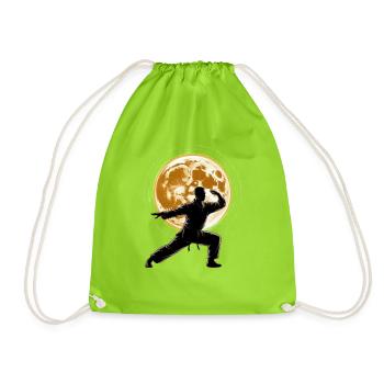 Tai Chi Zen Meditation – Chi Qigong Training - Drawstring Bag - neon green - Front