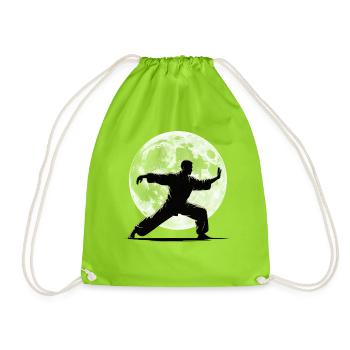 Tai Chi Zen Meditation – Chi Qigong Training - Drawstring Bag - neon green - Front