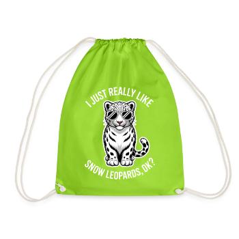 Dictions du léopard des neiges Cadeau mignon du léopard des neiges - Sac de sport léger - vert néon - Devant