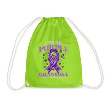 For my grandma – Alzheimer's education - Drawstring Bag - neon green - Front