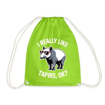 Dictons de tapir Tapir Drôle de cadeau de tapir - Sac de sport léger - vert néon - Devant
