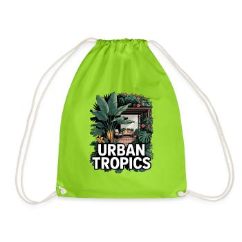 Urban Tropics Tropical Garden - Drawstring Bag - neon green - Front