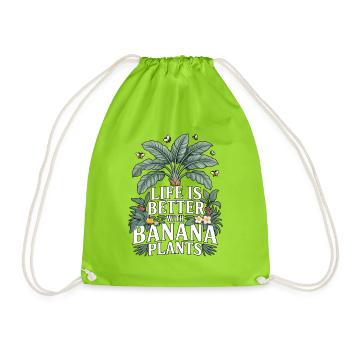 La vie est meilleure avec les bananiers - Sac de sport léger - vert néon - Devant
