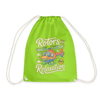 Private Pilot Rotors And Relaxation Aviation - Turnbeutel - Neongrün - Vorne