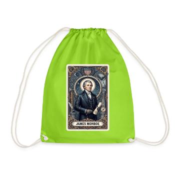 James Monroe Tarot Card - Drawstring Bag - neon green - Front