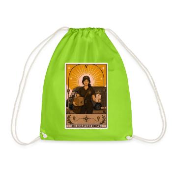 Chauffeur de colis | Tarot de coursier de livraison - Sac de sport léger - vert néon - Devant