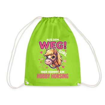 Aus dem weg girl hier kommt ein hobby horsing - Turnbeutel - Neongrün - Vorne
