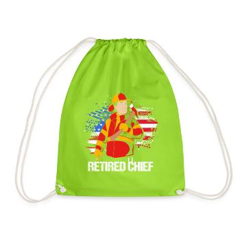 Firefighter Children's Birthday Party - Drawstring Bag - neon green - Front
