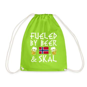 Norway Vacation Norge Fjords Scandinavian Beer Ska - Turnbeutel - Neongrün - Vorne