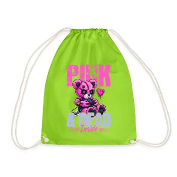 Pastel Goth Soft Goth Gaming Gamer - Drawstring Bag - neon green - Front