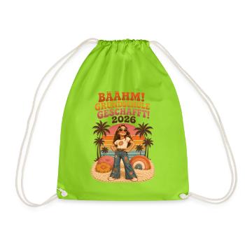 Retro Abschluss 2026 Grundschule - Turnbeutel - Neongrün - Vorne