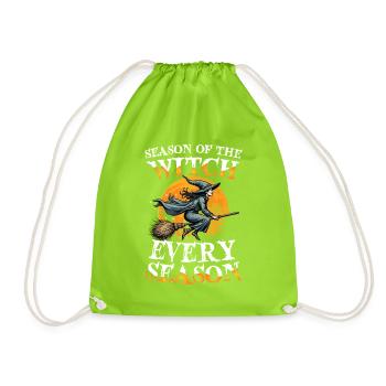 Saison de la Sorcière Chaque saison Malédiction Halloween - Sac de sport léger - vert néon - Devant
