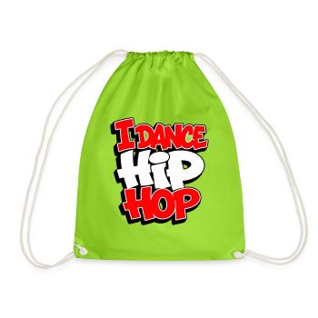 I Dance Hip Hop Style Graffiti Motif / Breackdance - Drawstring Bag - neon green - Front