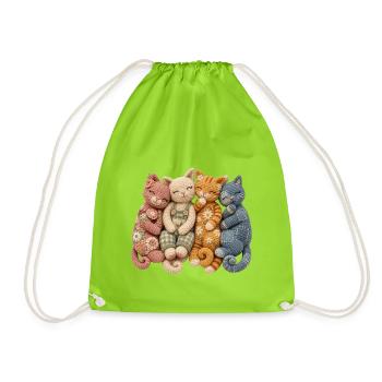 Cadeau Crochet pour les Amateurs de Chats - Sac de sport léger - vert néon - Devant