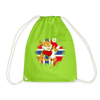 Norvège Soccer Norge Fjords Scandinaves - Sac de sport léger - vert néon - Devant