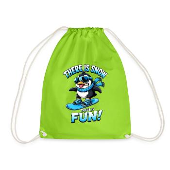 Dicton des sports d’hiver Penguin Snowboard - Sac de sport léger - vert néon - Devant