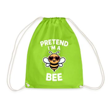 Bienen Sprüche Biene Lustiges Bienen Geschenk - Turnbeutel - Neongrün - Vorne