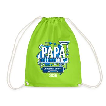 Papa Chargement En Cours 2026 Cadeau Futur Papa - Sac de sport léger - vert néon - Devant