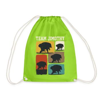 Jimothy Viraler Waschbär Lustiges Team Jimothy - Turnbeutel - Neongrün - Vorne