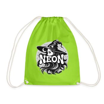 Sorcière Mystique avec la Lune et les Étoiles Magiques - Sac de sport léger - vert néon - Devant