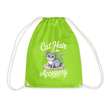 Les poils de chat sont mon accessoire - Sac de sport léger - vert néon - Devant