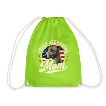 Stolze Windhund-Mama Rettungswindhund-Besitzerin - Turnbeutel - Neongrün - Vorne