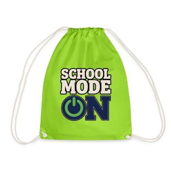 Back to School – School Mode On Power Button - Drawstring Bag - neon green - Front