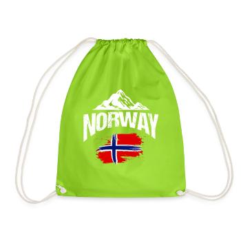 Norway Vacation Norge Fjords Travel Scandinavian - Turnbeutel - Neongrün - Vorne