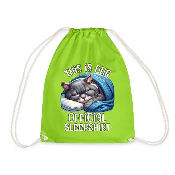 Britisch Kurzhaar Katze Schlafshirt - Turnbeutel - Neongrün - Vorne