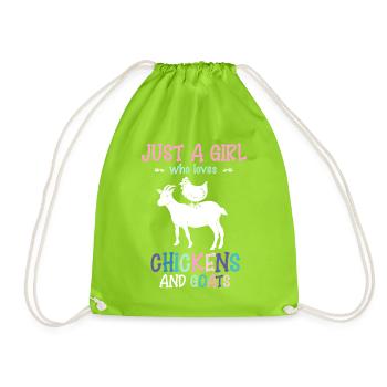 Juste une fille qui aime les poulets et les chèvres - Sac de sport léger - vert néon - Devant