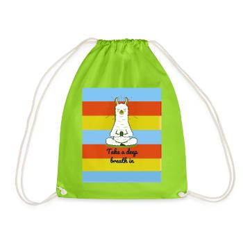 Meditating Lama - Turnbeutel - Neongrün - Vorne