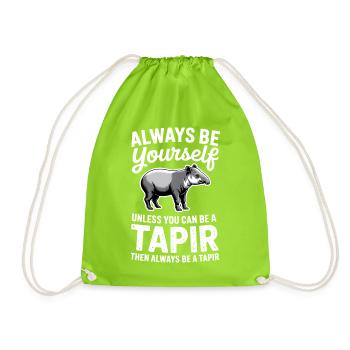 Tapire Sprüche Tapir Lustiges Tapire Geschenk - Turnbeutel - Neongrün - Vorne